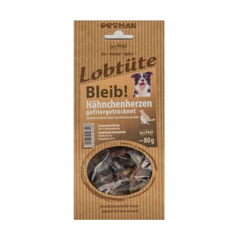 Petman Lobtüte Bleib! Kycklinghjärtan - 80 g
