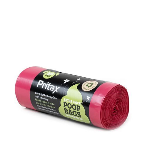 50-pack Bajspåsar med Handtag - Rosa