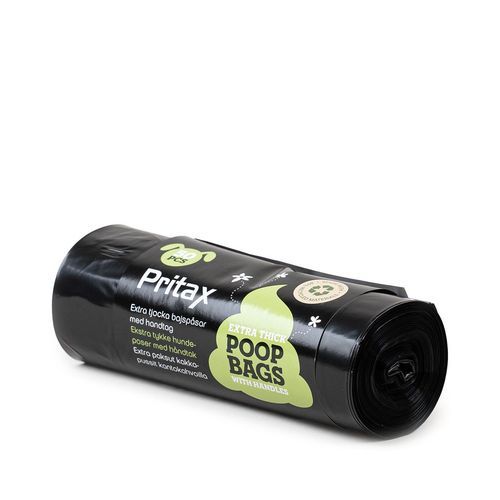 50-pack Extra Tjocka Bajspåsar med Handtag - Svart