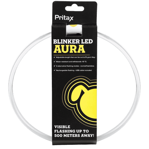 Blinkhalsband LED Aura, 8mm, 35-60cm, Gul