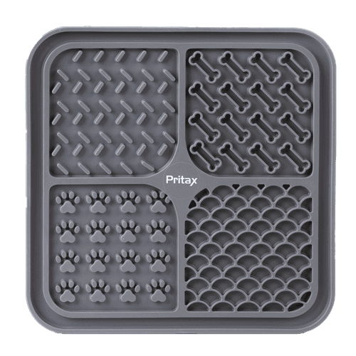 Lick mat 4in1, 20x20cm, Grå