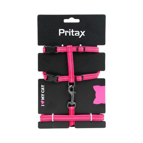 Pritax Maja Kattsele med Koppel Rosa Justerbar 120cm Säker och Bekväm