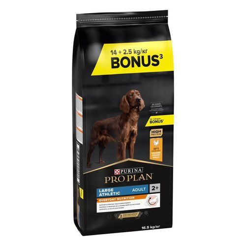 12/14 kg Pro Plan torrfoder hund + 2/2,5 kg på köpet! PURINA PRO PLAN - Large Athletic Adult Everyday Nutrition (14 + 2,5 kg på köpet)