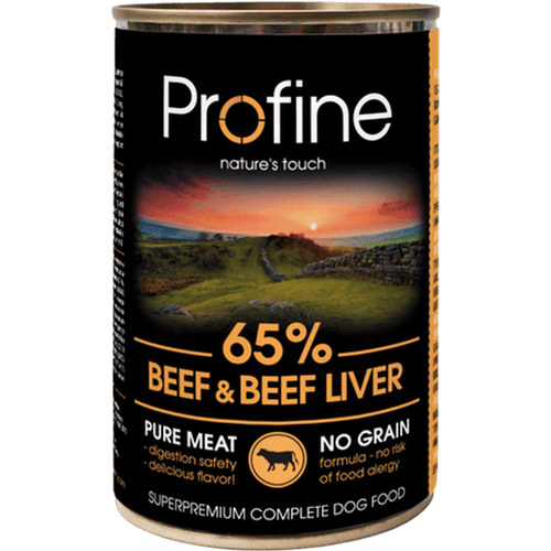 Dog Wet Food Cans 65% Beef With Liver 400 g