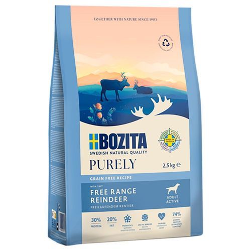 Bozita Dog Purely Adult Active Grain Free Reindeer - 2,5 kg