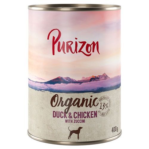 Purizon Ekologisk 6 x 400 g - Ekologisk Anka & Ekologisk Kyckling med ekologisk Zucchini