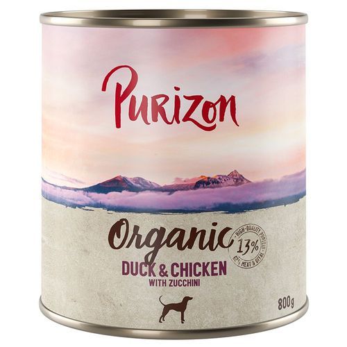 Purizon Ekologisk 6 x 800 g - Ekologisk Anka & Ekologisk Kyckling med ekologisk Zucchini
