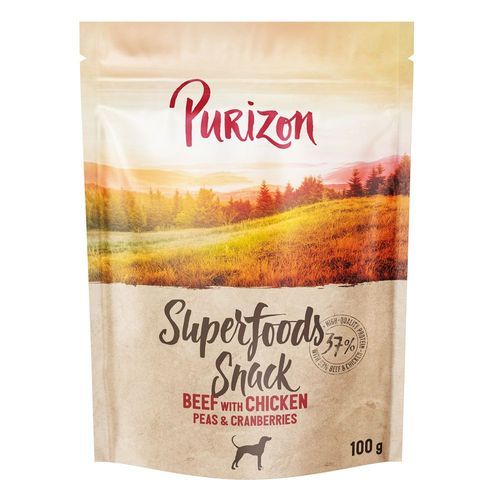 Purizon Superfoods Snack hund 100 g - Nötkött med kyckling, ärtor & tranbär 100 g
