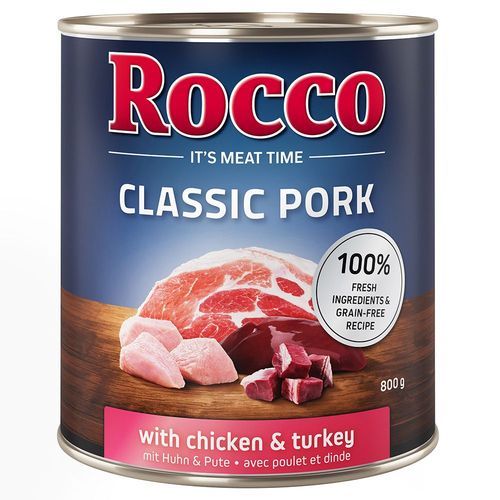 Rocco Classic Pork 6 x 800 g - Kyckling & kalkon