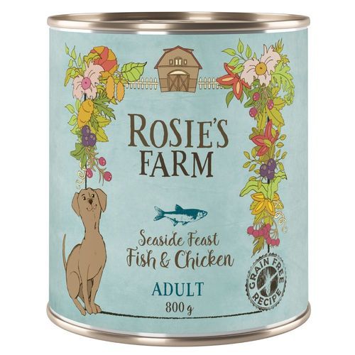 Ekonomipack: 24 x 800 g Rosie's Farm Adult - Fisk & kyckling