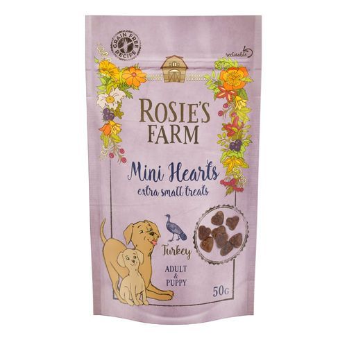 Rosie's Farm Puppy & Adult Mini Hearts Turkey - 50 g