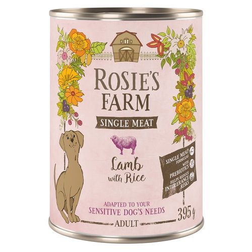 Rosie's Farm Single Meat Adult 6 x 395 g - Lamm & ris