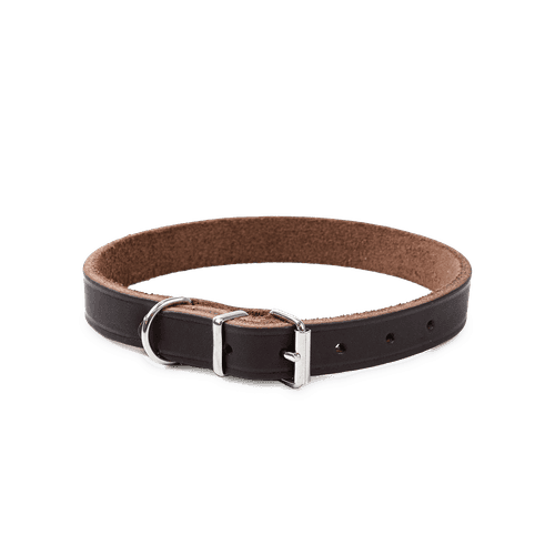 Läderhalsband Hera ställbart Brun 16 mm x 28-35 cm