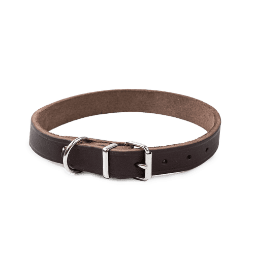 Läderhalsband Hera ställbart Brun 18 mm x 32-39 cm