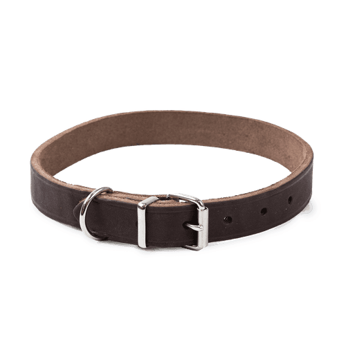 Läderhalsband Hera ställbart Brun 20 mm x 36-44 cm