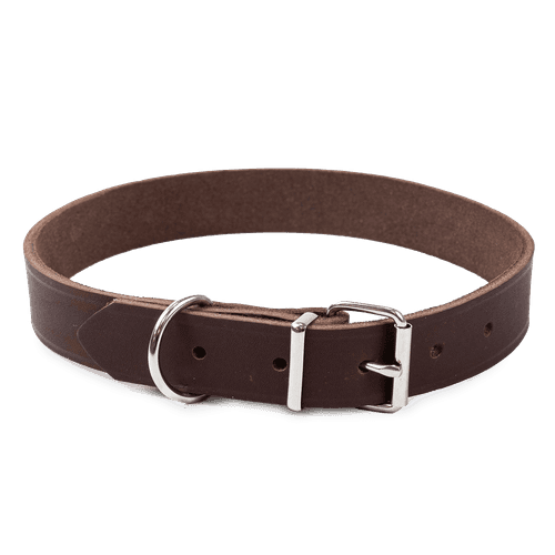 Läderhalsband Hera ställbart Brun 25 mm x 44-54 cm