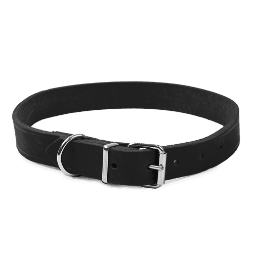 Läderhalsband Hera ställbart Svart 22 mm x 39-49 cm