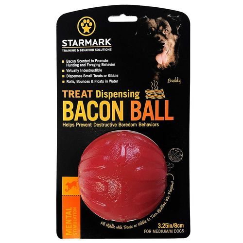 Starmark Treat Dispensing Bacon Ball - Storlek M: Ø 8 cm