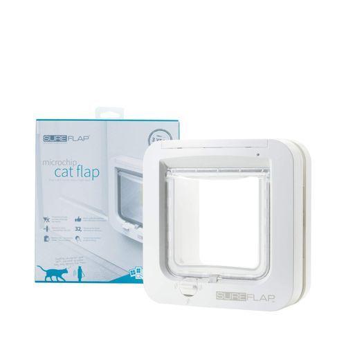 SureFlap Kattlucka med Microchip - Vit / Standard