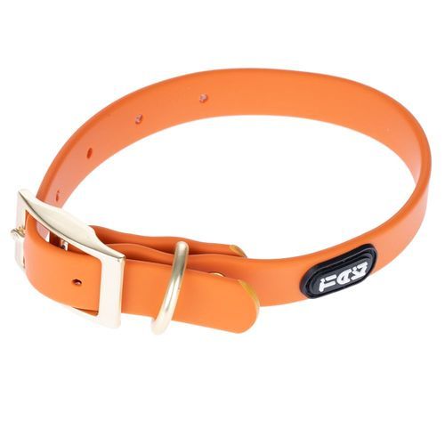 TIAKI halsband av vattenavvisande PVC, orange - Storlek M: 30-46 cm halsomkrets