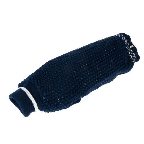 TIAKI Reflective Knit, stickad mörkblå hundtröja - ca 50 cm rygglängd