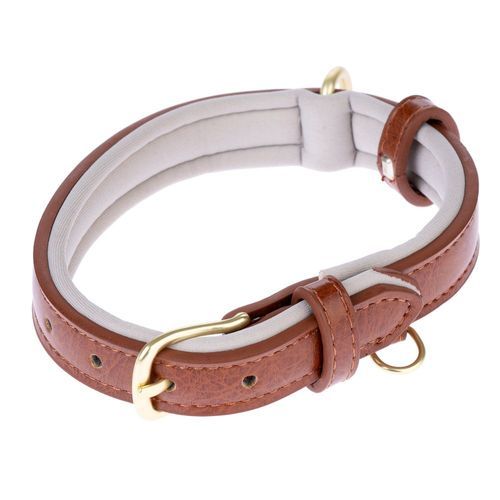 TIAKI vadderat halsband, brunt - Storlek XS: ca 25-31 cm halsomkrets