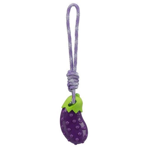 Trixie aubergine på rep hundleksak - ca L 34 cm