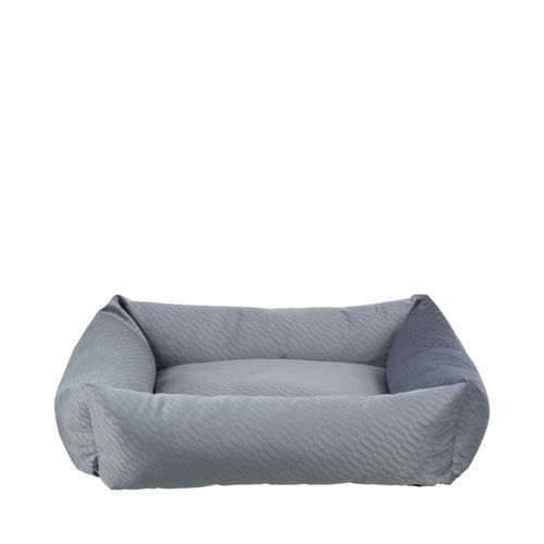Alena Hundbädd Blå/Grå 60x50 cm i Mjukt Sammetstyg med Avtagbart Överdrag