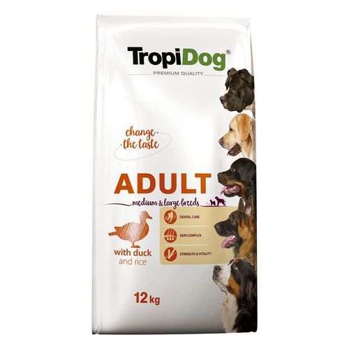 Tropidog Premium Adult Medium & Large med anka & ris - Ekonomipack: 2 x 12 kg