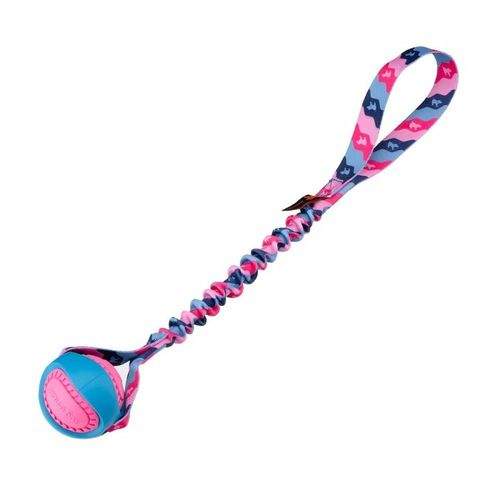Tug-E-Nuff PowerBall Bungee Hundboll (Rosa)