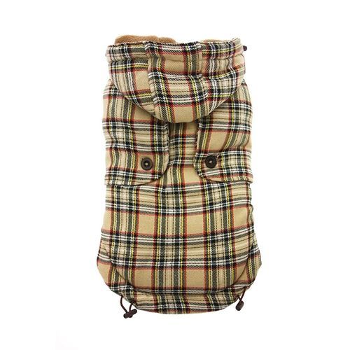 Brown Tartan Hundjacka - 25 cm