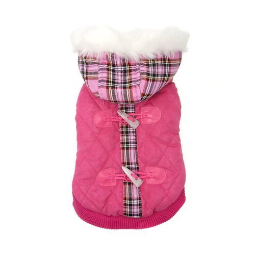Pink Tartan Hundjacka - 30 cm