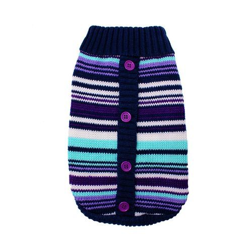 Stickad Hundtröja - Purple Striped / 20 cm