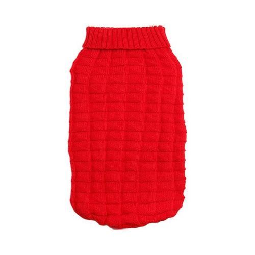 Stickad Hundtröja - Red Waffle / 40 cm