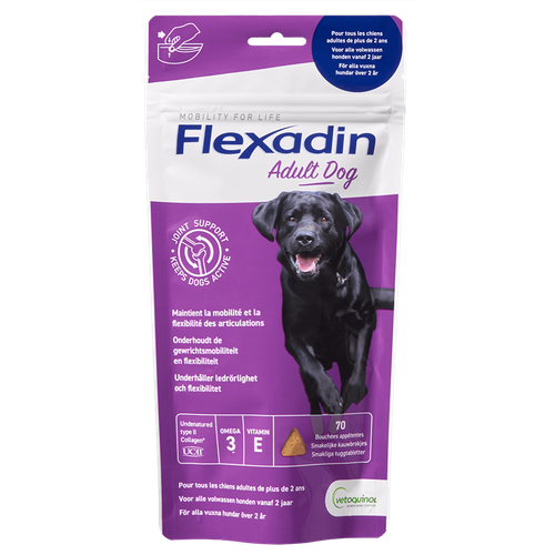 Kosttillskott Vetoquinol Flexadin Adult Dog 70 tuggtabletter