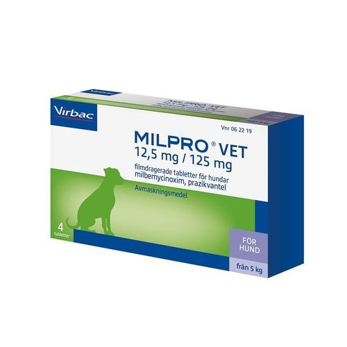 Milpro vet 12,5mg/125mg filmdragerade tabletter för hundar 4 st