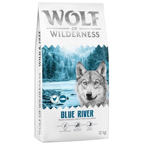 Wolf of Wilderness Adult "Blue River" lax & färsk kyckling - spannmålsfritt - 12 kg nytt recept