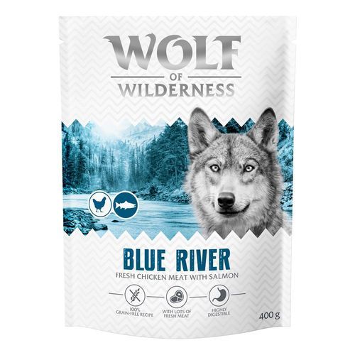 Wolf of Wilderness Adult "Blue River" lax & färsk kyckling - spannmålsfritt - 400 g nytt recept