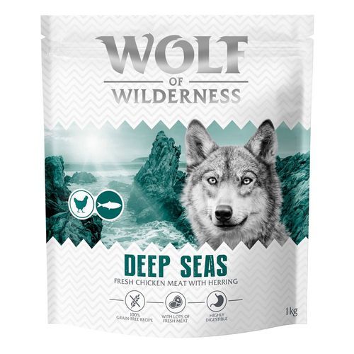 Wolf of Wilderness Adult "Deep Seas" med sill & färsk kyckling - spannmålsfritt - 1 kg nytt recept