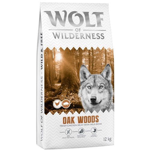 Wolf of Wilderness Adult "Oak Woods" vildsvin & färskt kycklingkött - spannmålsfritt -12 kg nytt recept