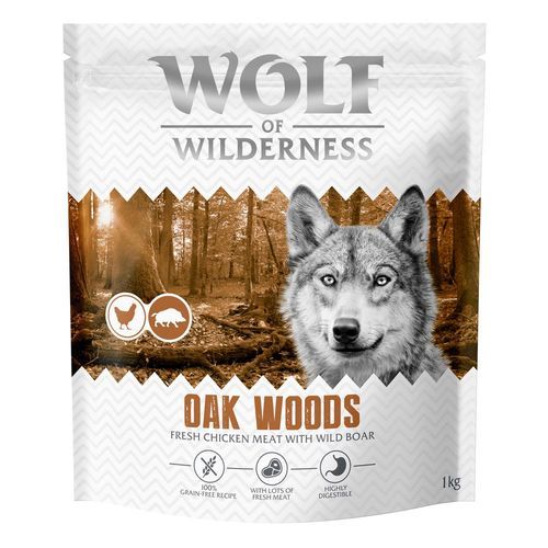 Wolf of Wilderness Adult "Oak Woods" vildsvin & färskt kycklingkött - spannmålsfritt - 1 kg nytt recept