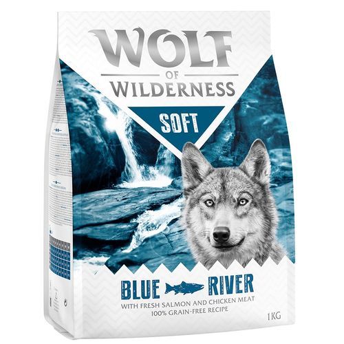 1 kg Wolf of Wilderness torrfoder till prova-på-pris! - Blue River - Salmon (Soft & Strong)