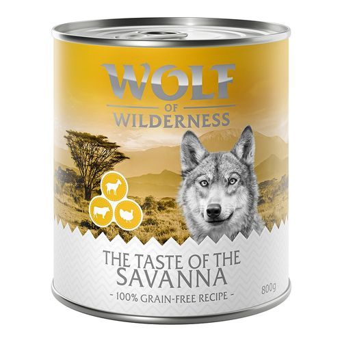 Ekonomipack: Wolf of Wilderness The Taste Of 24 x 800 g The Taste Of Savanna