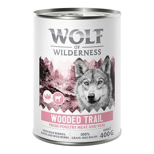Wolf of Wilderness Adult “Expedition” 6 x 400 g - Wooded Trails - Fjäderfä & kalv