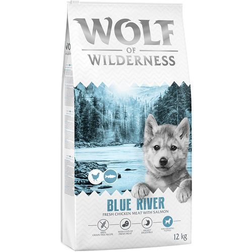 Wolf of Wilderness Junior "Blue River" med lax - spannmålsfritt - 12 kg