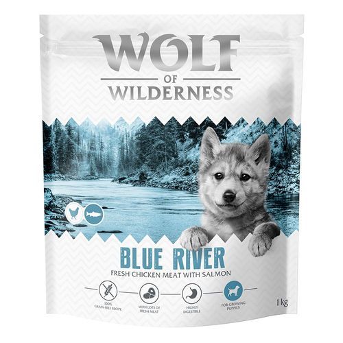 Wolf of Wilderness Junior "Blue River" med lax - spannmålsfritt - 1 kg