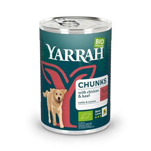 Yarrah Ekologisk Chunks Ekologisk Kyckling & Ekologiskt Nötkött - 405 g