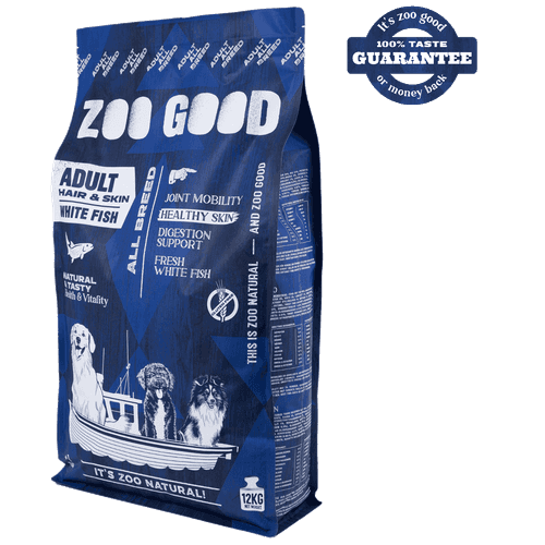 Dog White Fish Skin & Hair Adult All Breed 12 kg