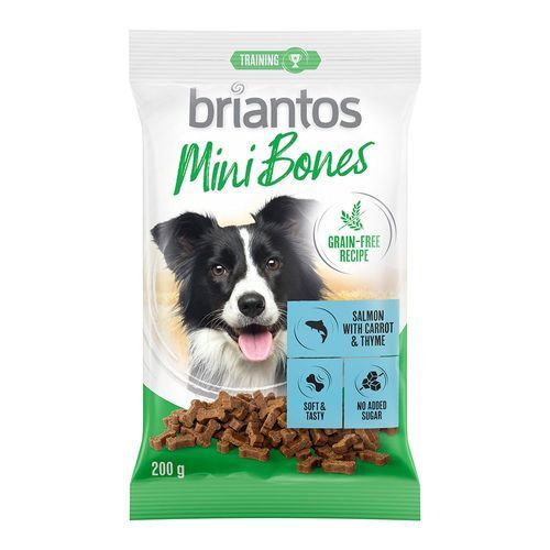 200 g Briantos Mini Bones för hundar Grain Free - 2 x 200 g med anka, ärtor och tranbär
