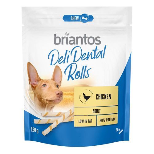 Briantos Deli Rolls Dental ca 12,7 cm ⌀ 1,7 cm för hundar - Ekonomipack: 2 x 190 g
